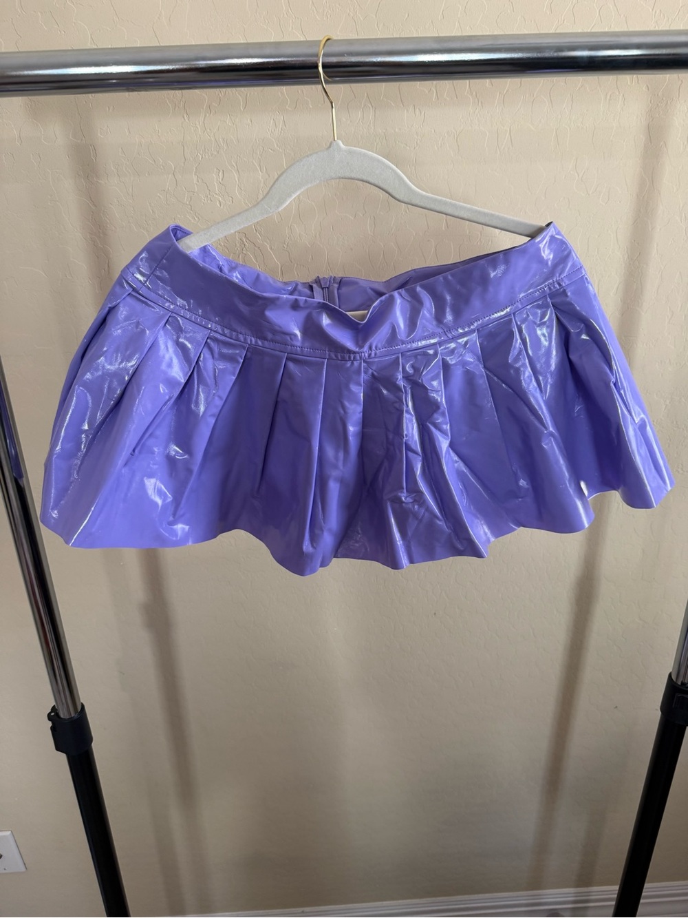 Dolls Kill Lavender Vinyl Mini Skirt